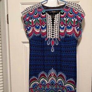 Short Sleeved Dress Laundry by Shelli Segal Blue/muli